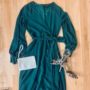 Yumi Kim Deep Green Long Sleeve evening dress